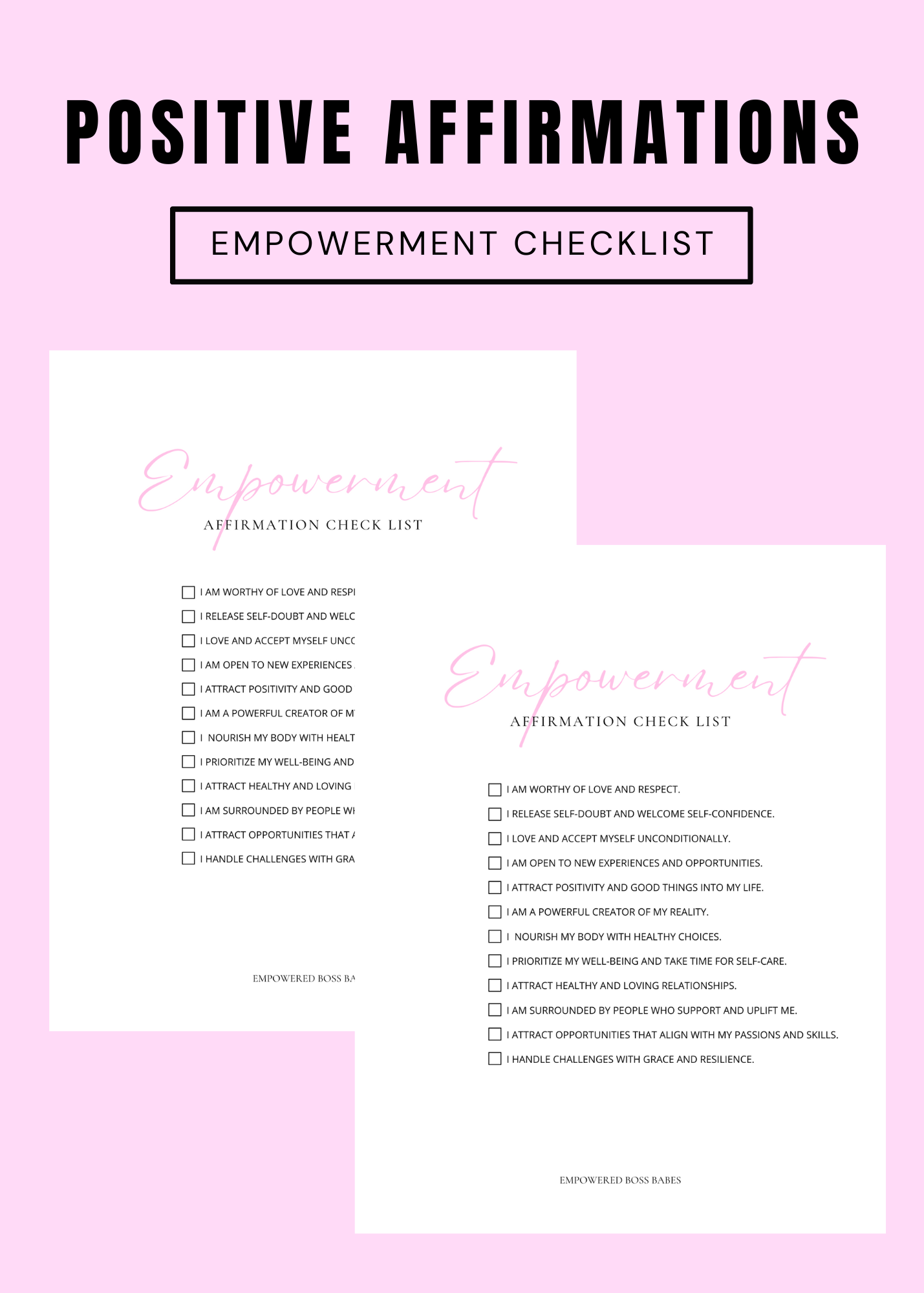 Empowering Affirmation Checklist