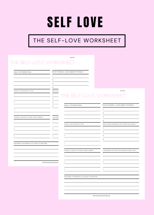 Self Love Worksheet